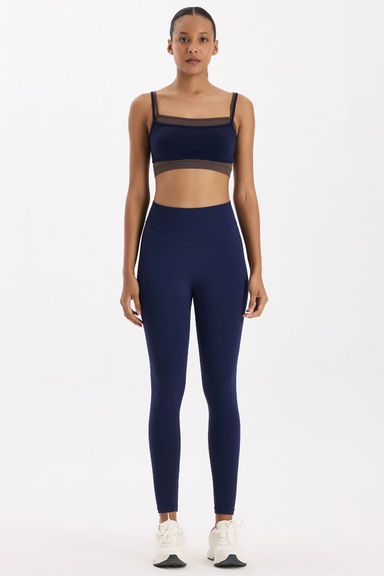 Oval Kemer Tasarımlı Toparlayıcı Tayt Oxford Blue