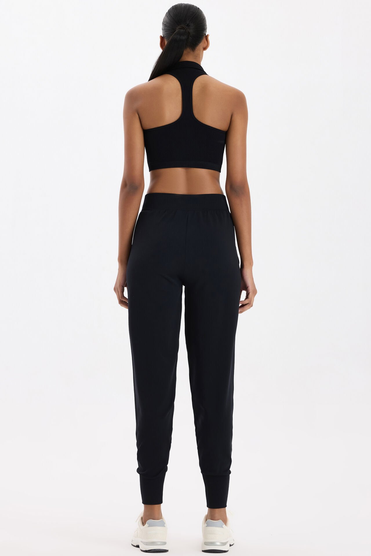 Cepli Dikişsiz Jogger Pantolon Siyah