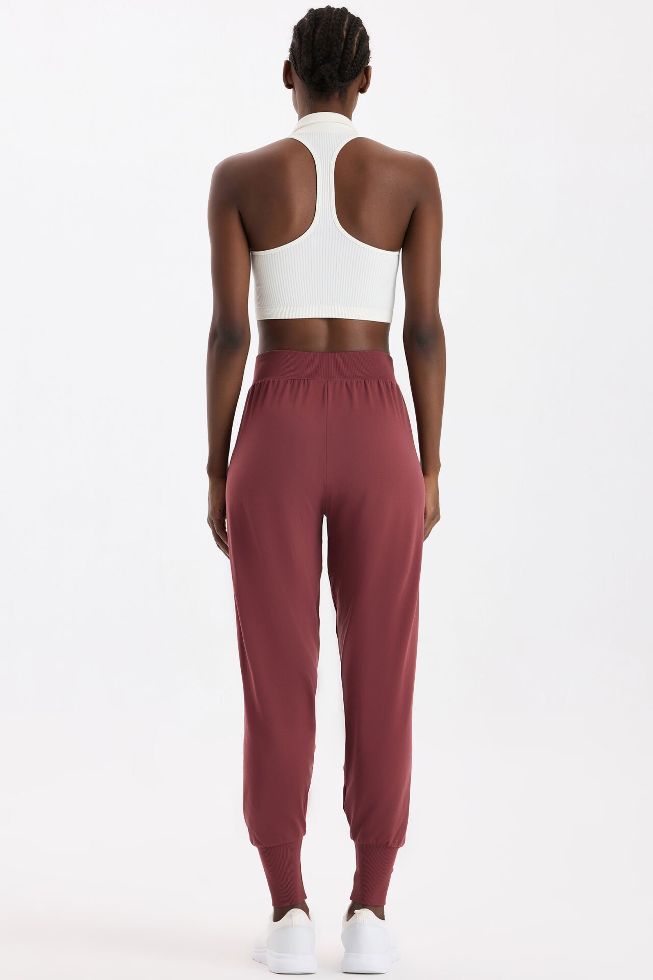 Cepli Dikişsiz Jogger Pantolon Kestane Bordo