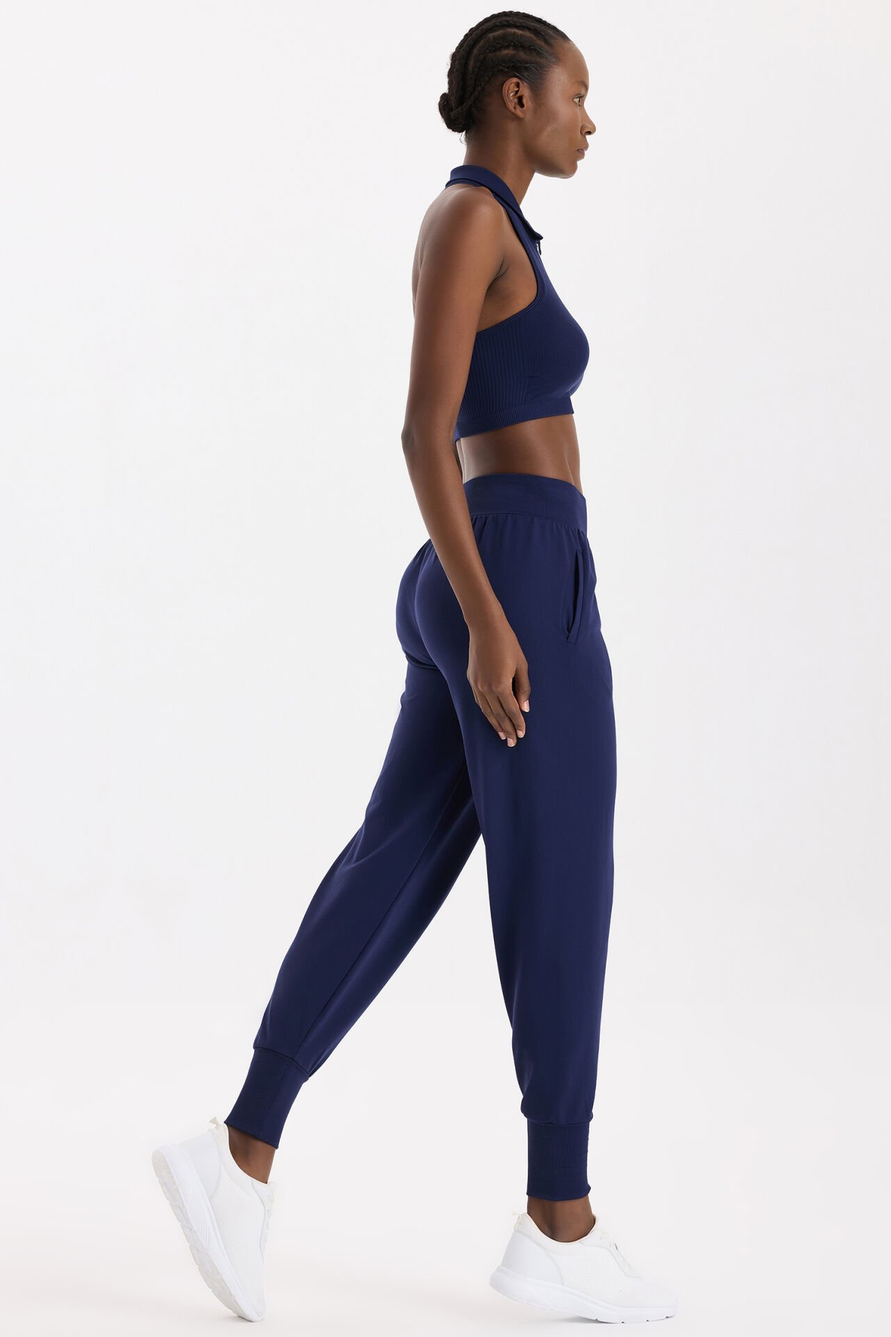 Cepli Dikişsiz Jogger Pantolon Oxford Blue