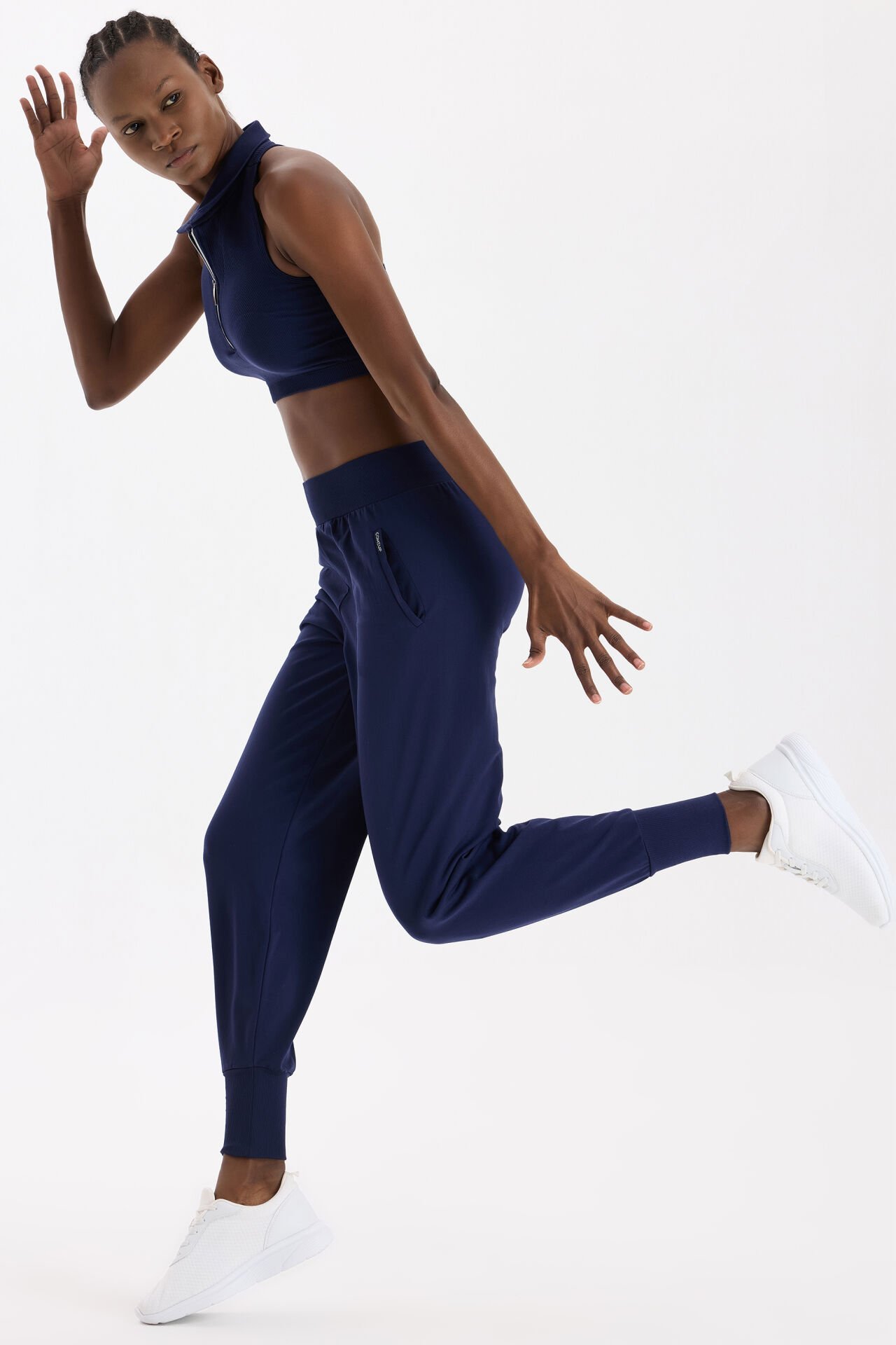 Cepli Dikişsiz Jogger Pantolon Oxford Blue