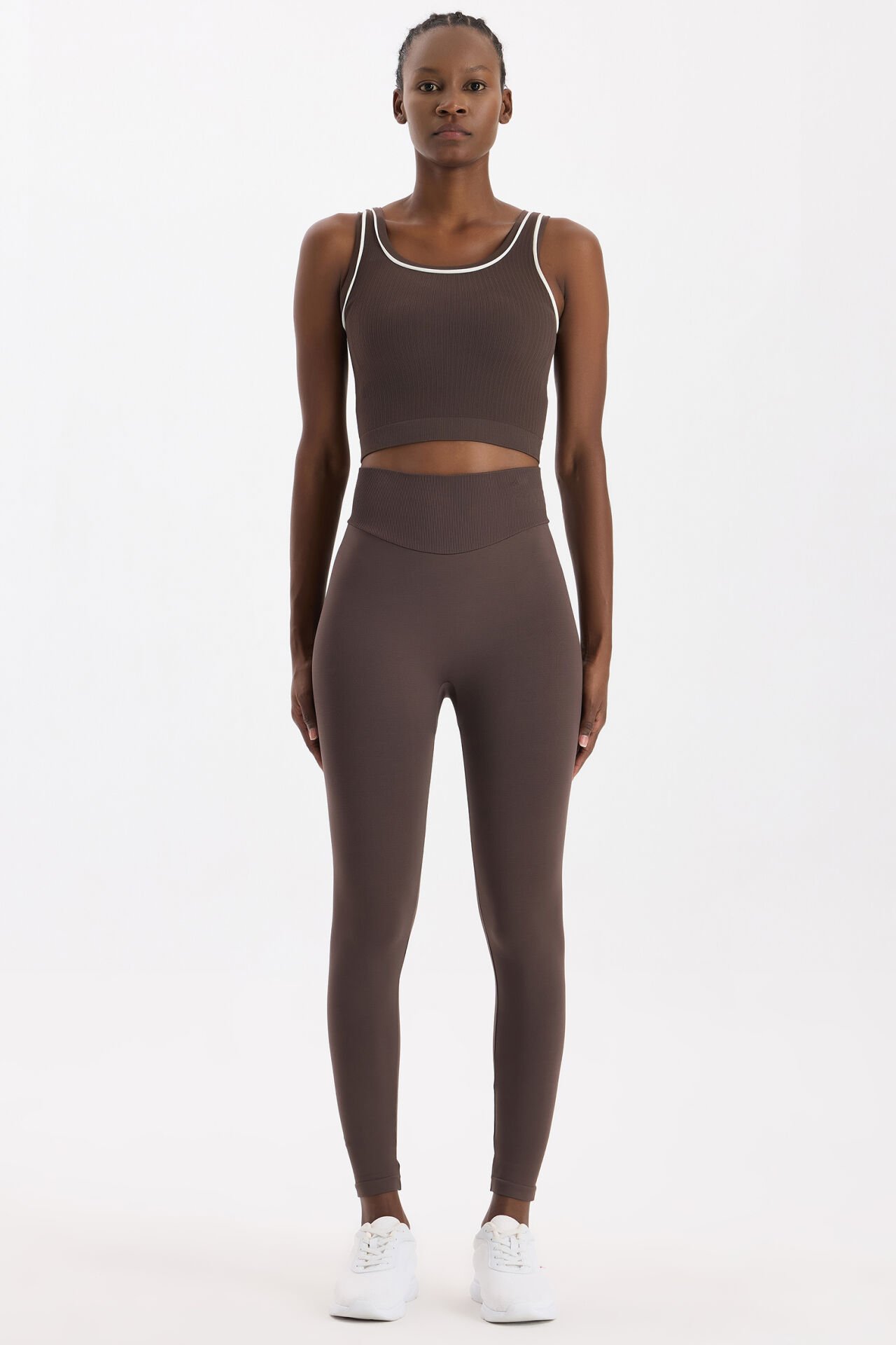 Oval Kemer Tasarımlı Toparlayıcı Tayt Kakao Dansı