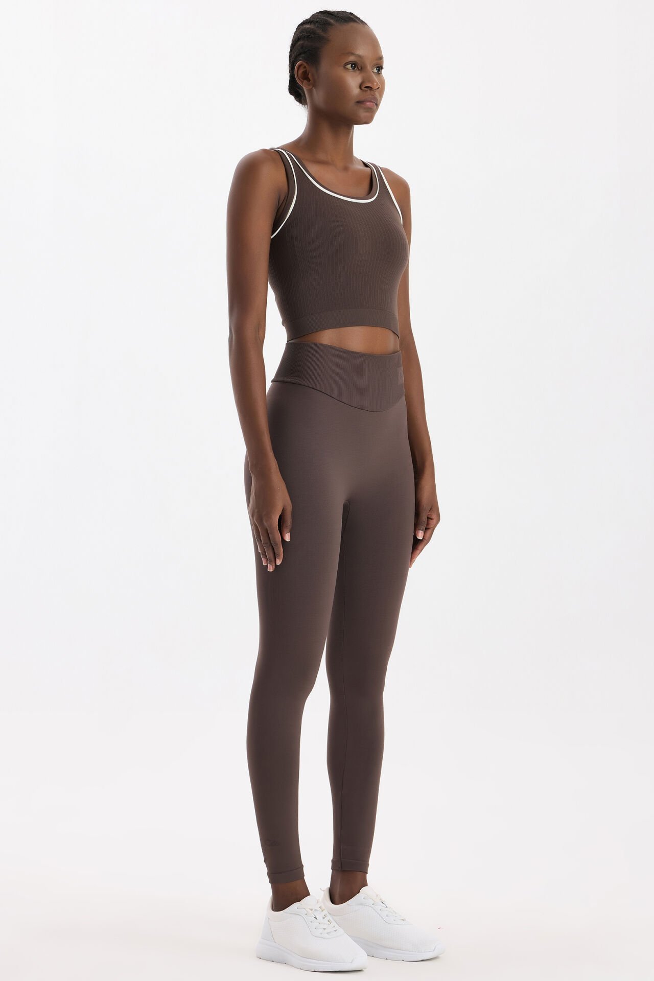 Oval Kemer Tasarımlı Toparlayıcı Tayt Kakao Dansı