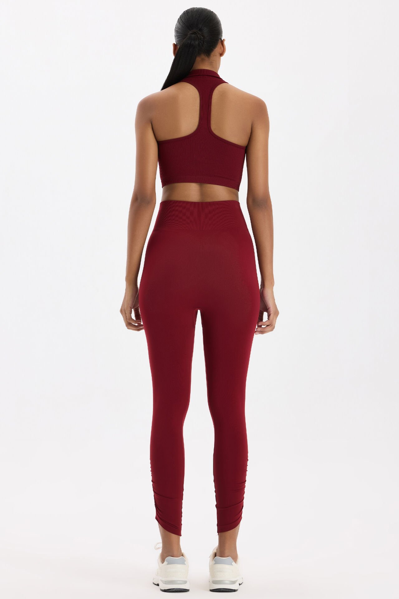 Paçası Büzgülü Spor Tayt Scarlet Kırmızısı