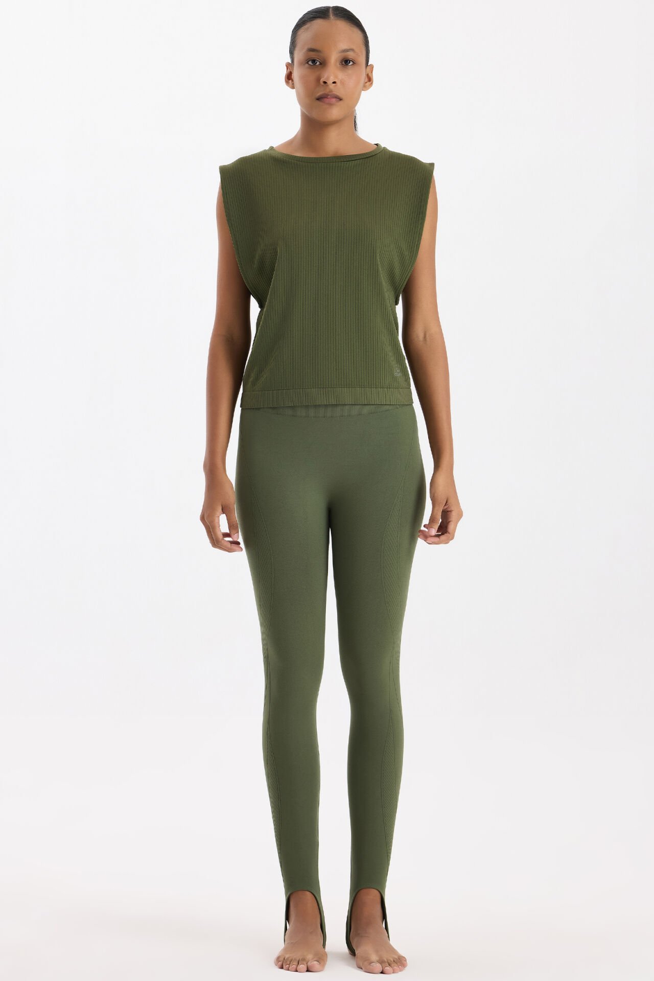 Füzo Toparlayıcı Tayt Koyu Yaprak Yeşili