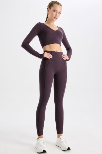 Yüksek Bel Dikiş Detaylı Push Up Tayt İtalyan Eriği