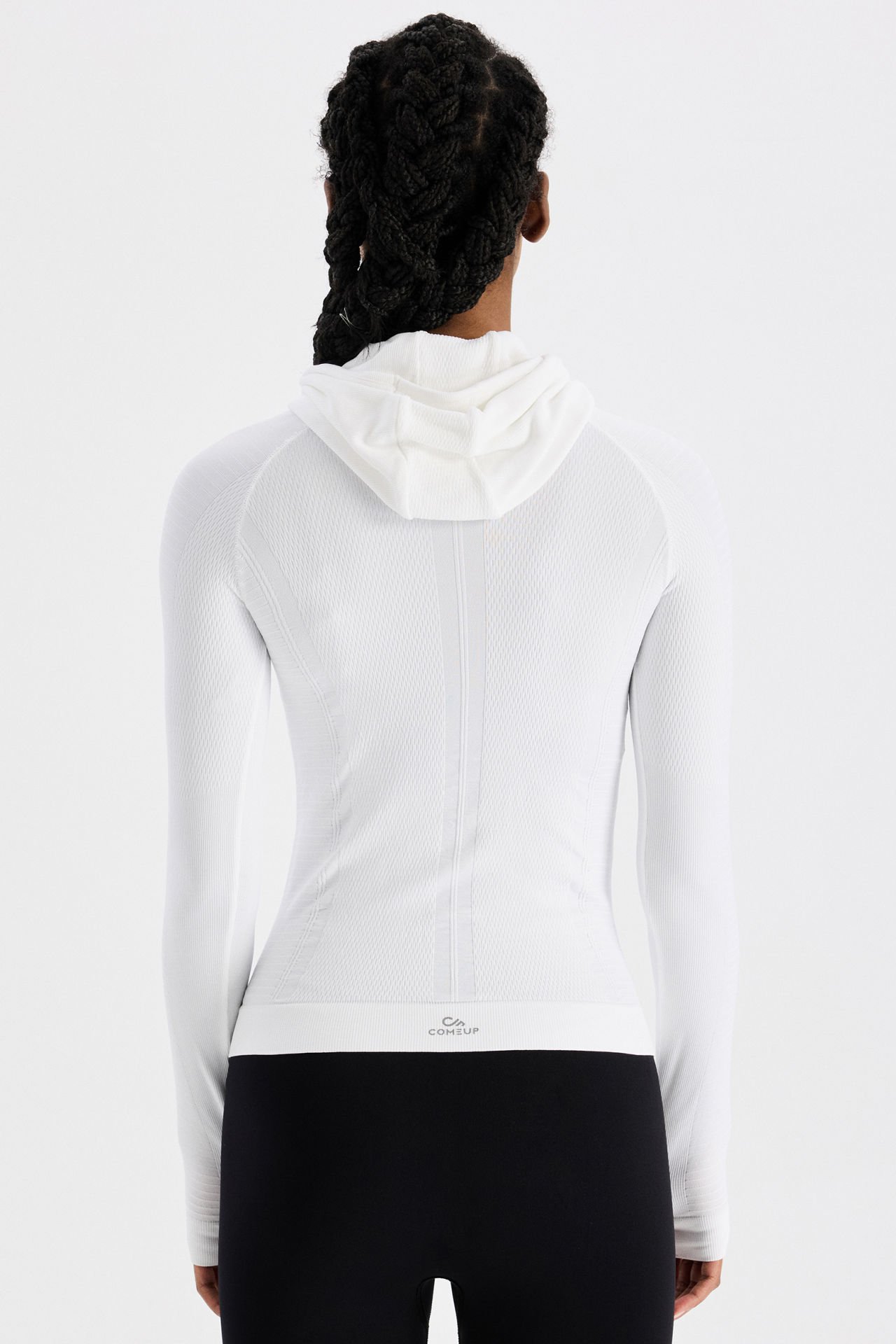 Uzun Kollu Kapüşonlu Sweatshirt Beyaz