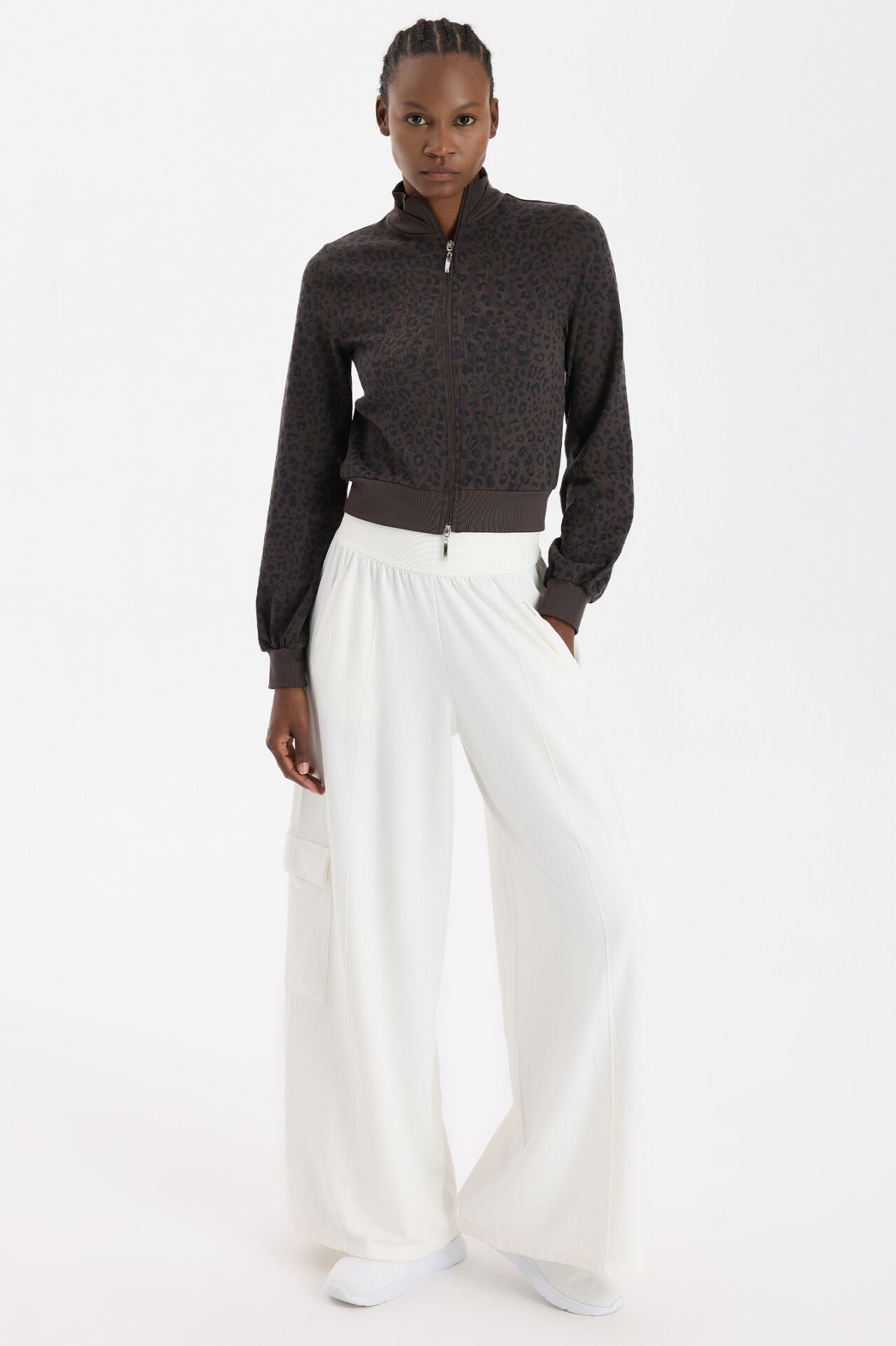 Bomber Ceket Leopar Desenli Kakao Dansı