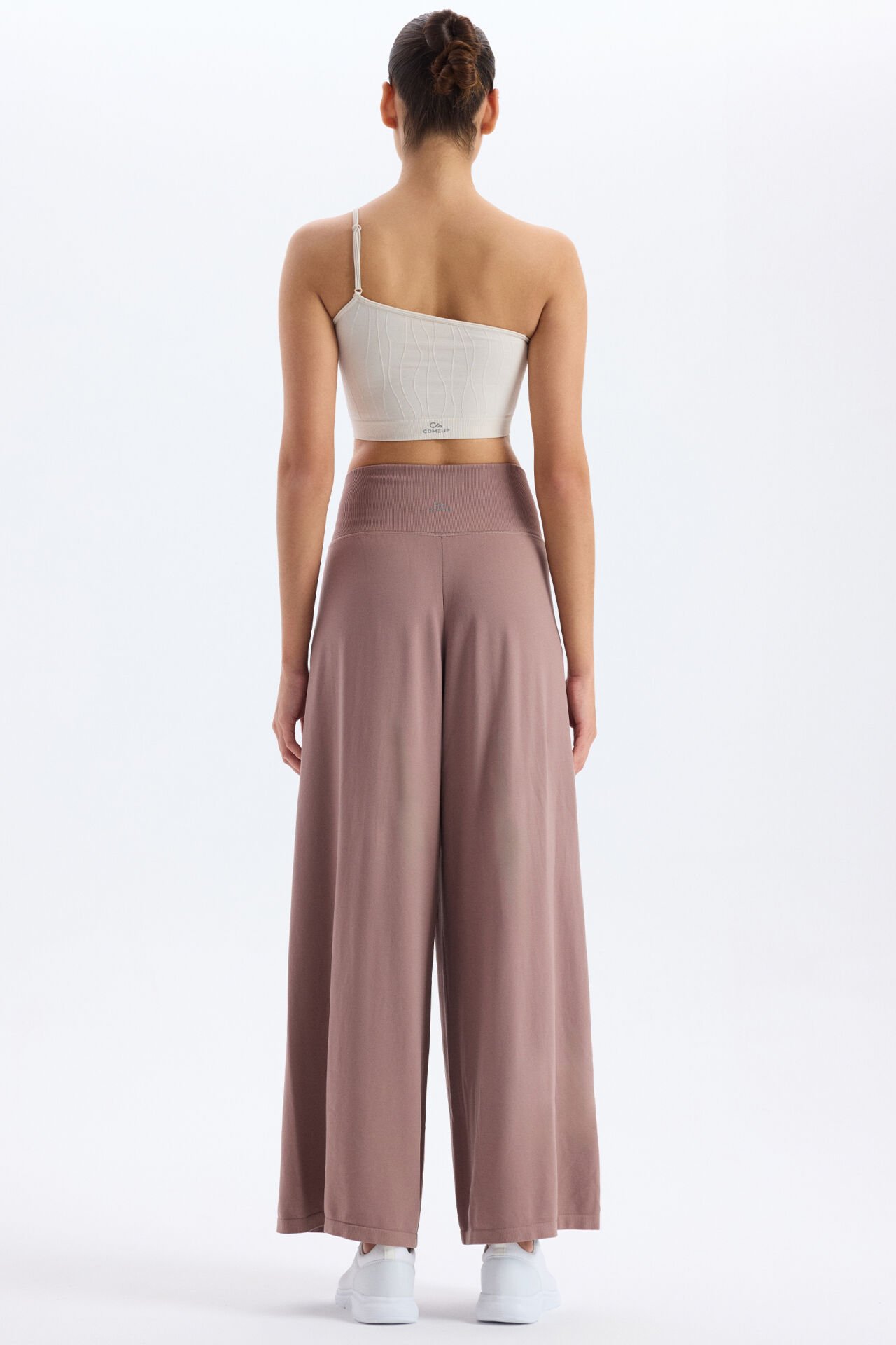 Soft Dokulu Palazzo Pantolon Mocha