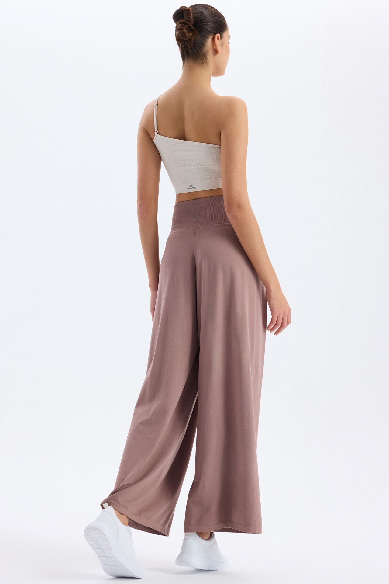 Soft Dokulu Palazzo Pantolon Mocha