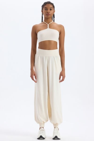 Cepli Şalvar Pantolon Antik Beyaz