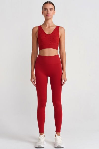 Basic Spor Hafif Tayt Kırmızı