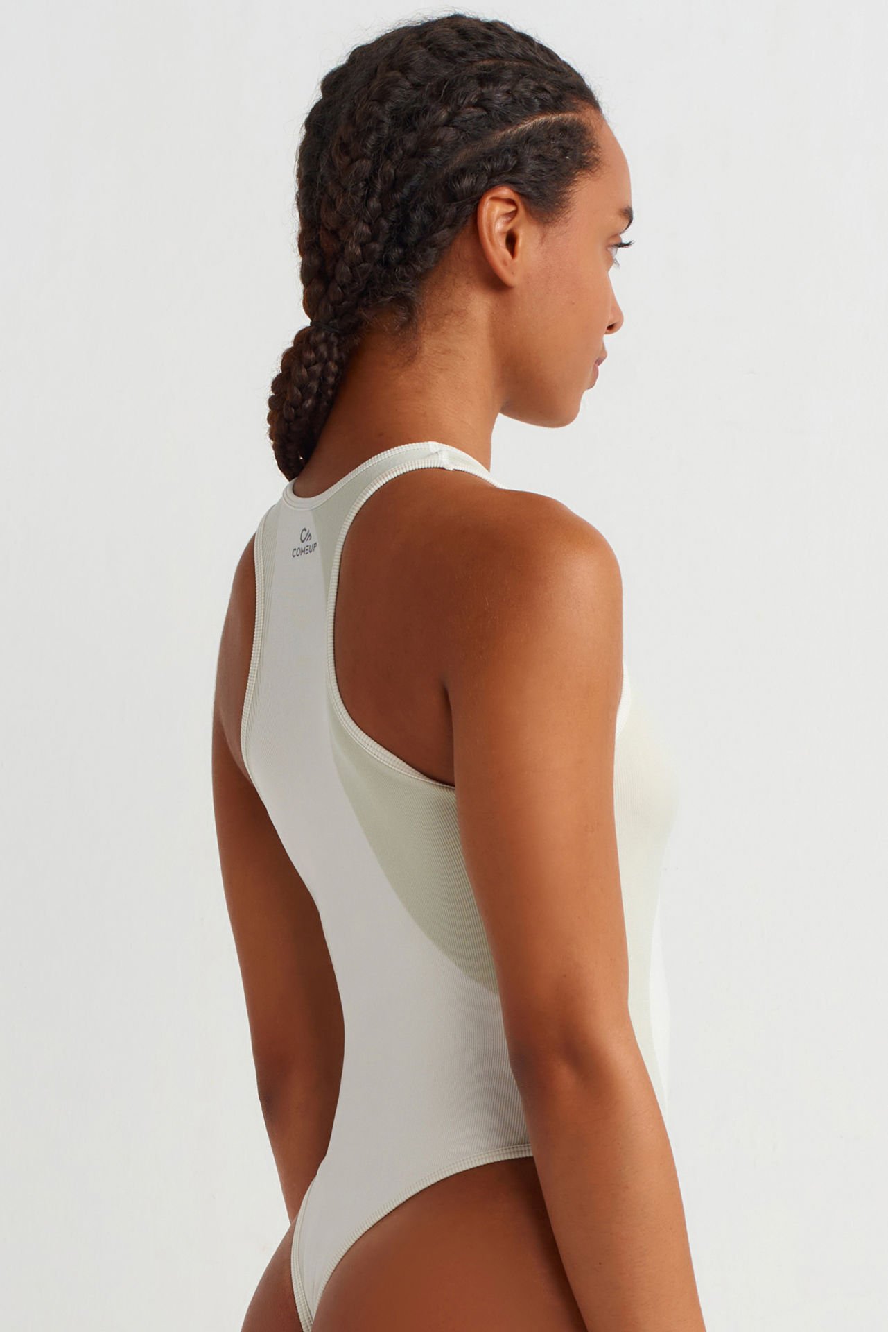 İnce Fitilli Alttan Çıtçıtlı Spor Body Bej Yeşil