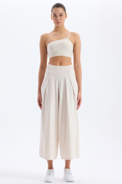Cepli Culotte Pantolon Titan Beyazı