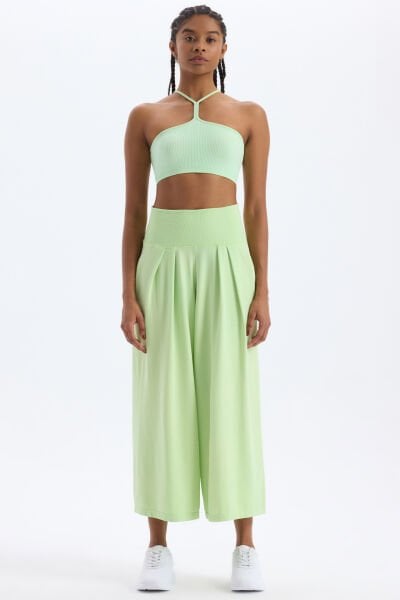 Cepli Culotte Pantolon Buz Yeşili