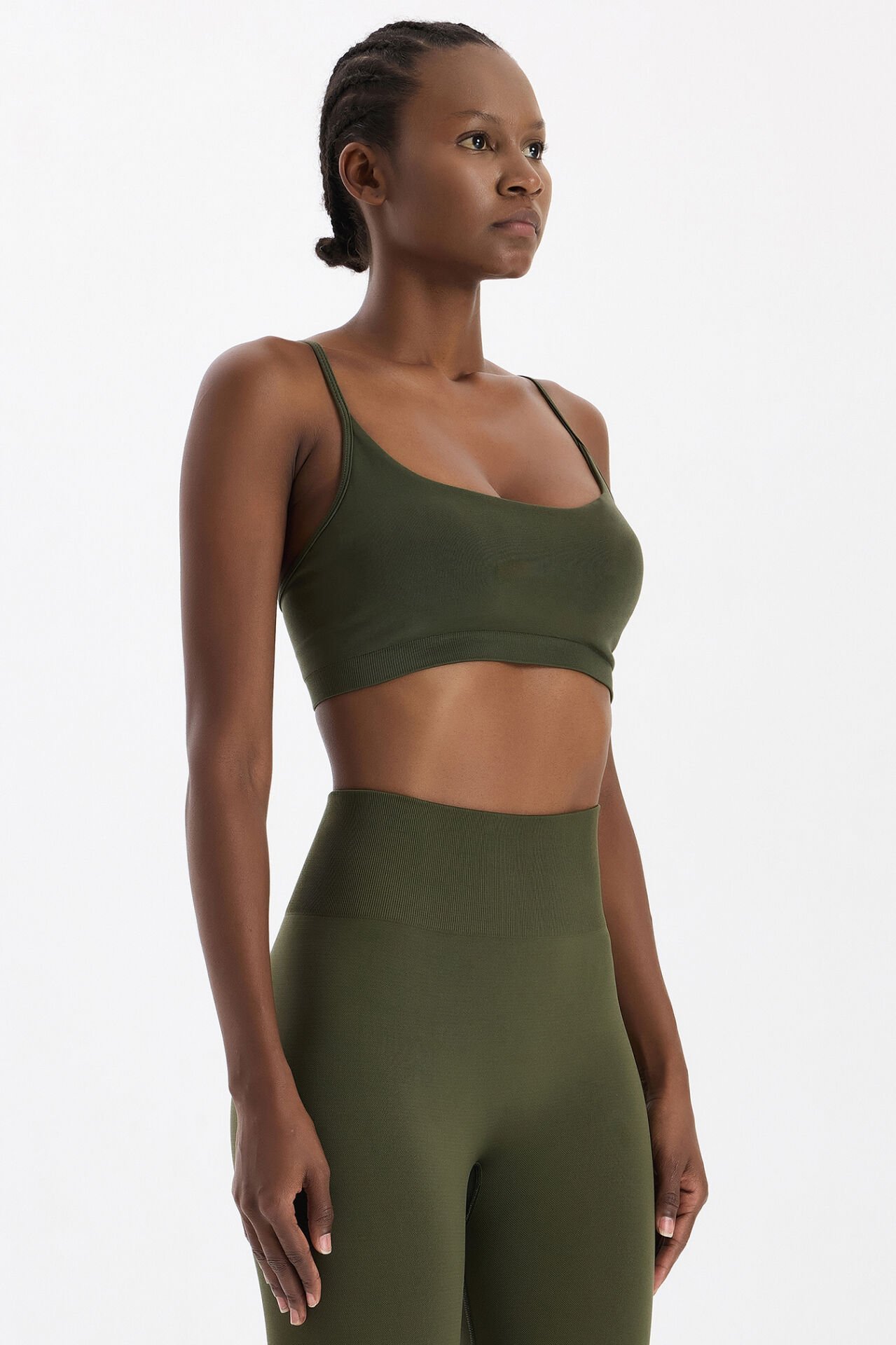 Ayar Askılı Pedli Sporcu Sütyeni Koyu Yaprak Yeşili