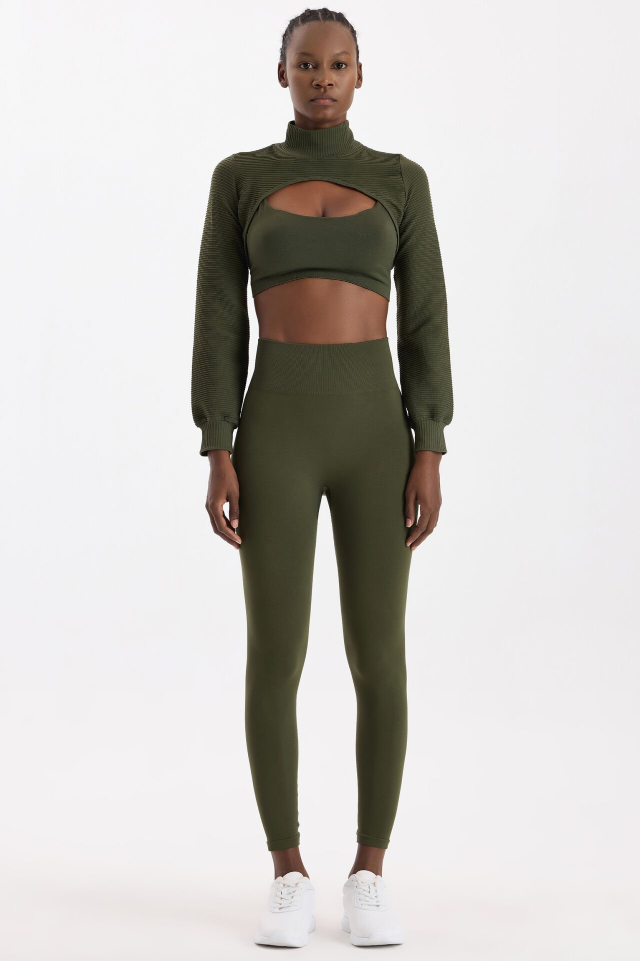 Ayar Askılı Pedli Sporcu Sütyeni Koyu Yaprak Yeşili