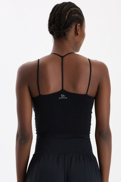 Çift İp Askılı Pedli Atlet Siyah