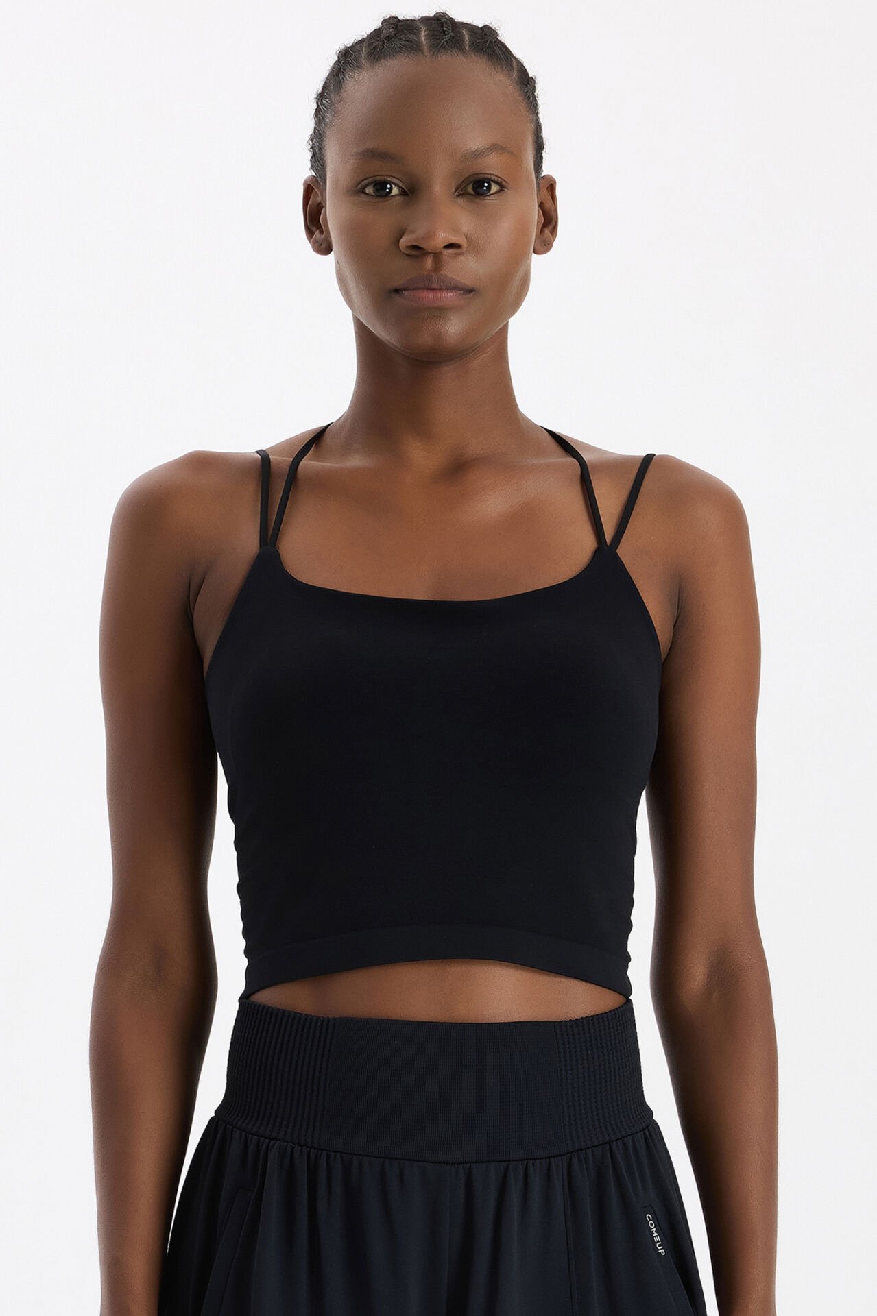 Çift İp Askılı Pedli Atlet Siyah