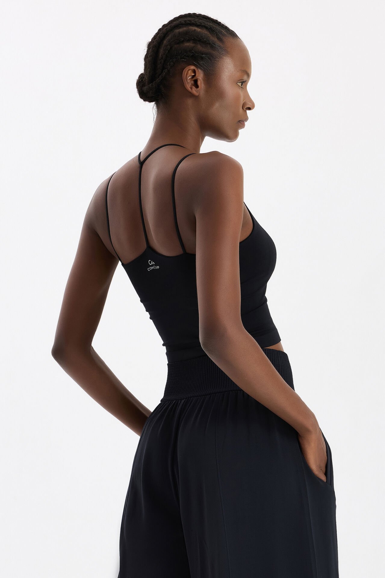 Çift İp Askılı Pedli Atlet Siyah