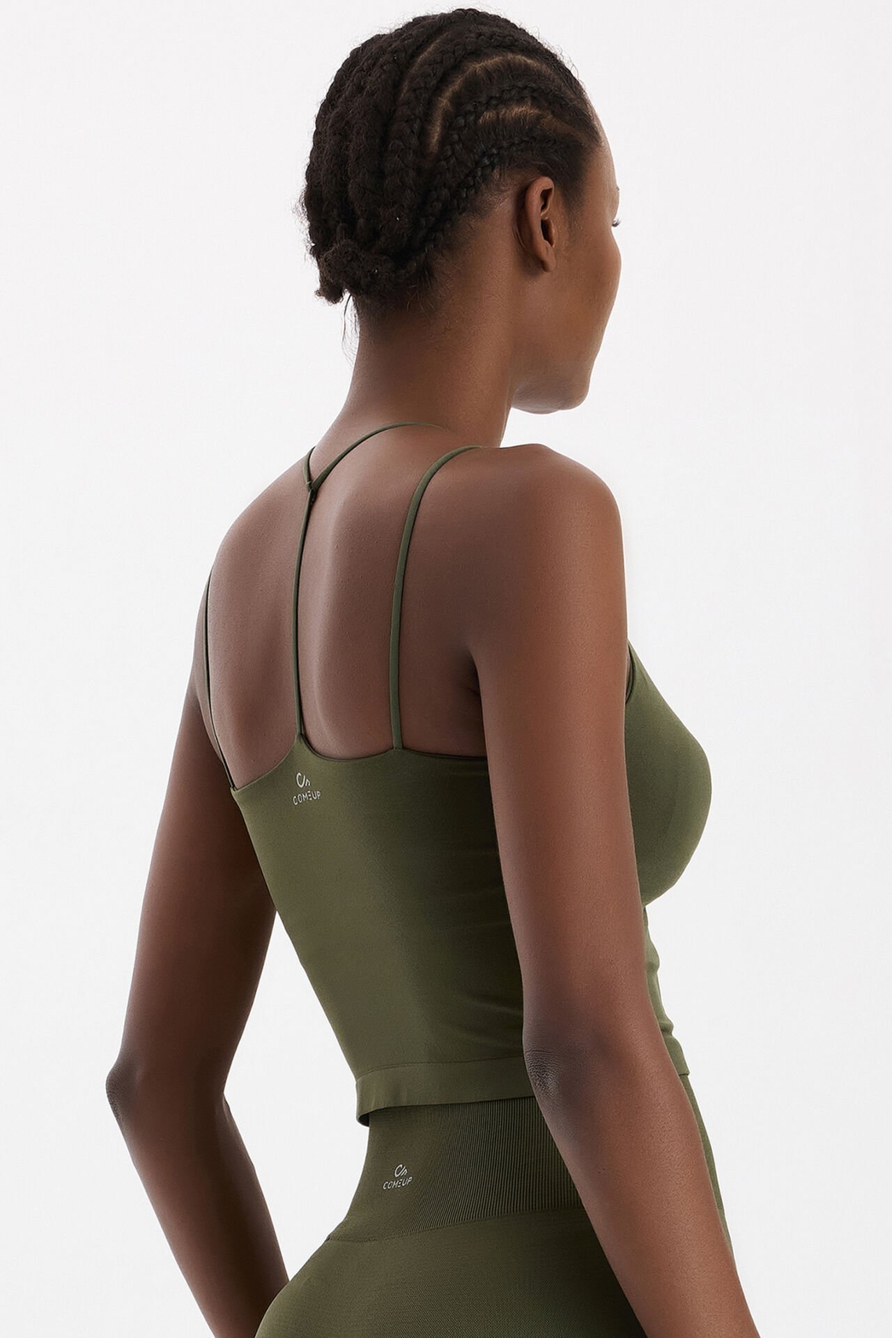 Çift İp Askılı Pedli Atlet Koyu Yaprak Yeşili