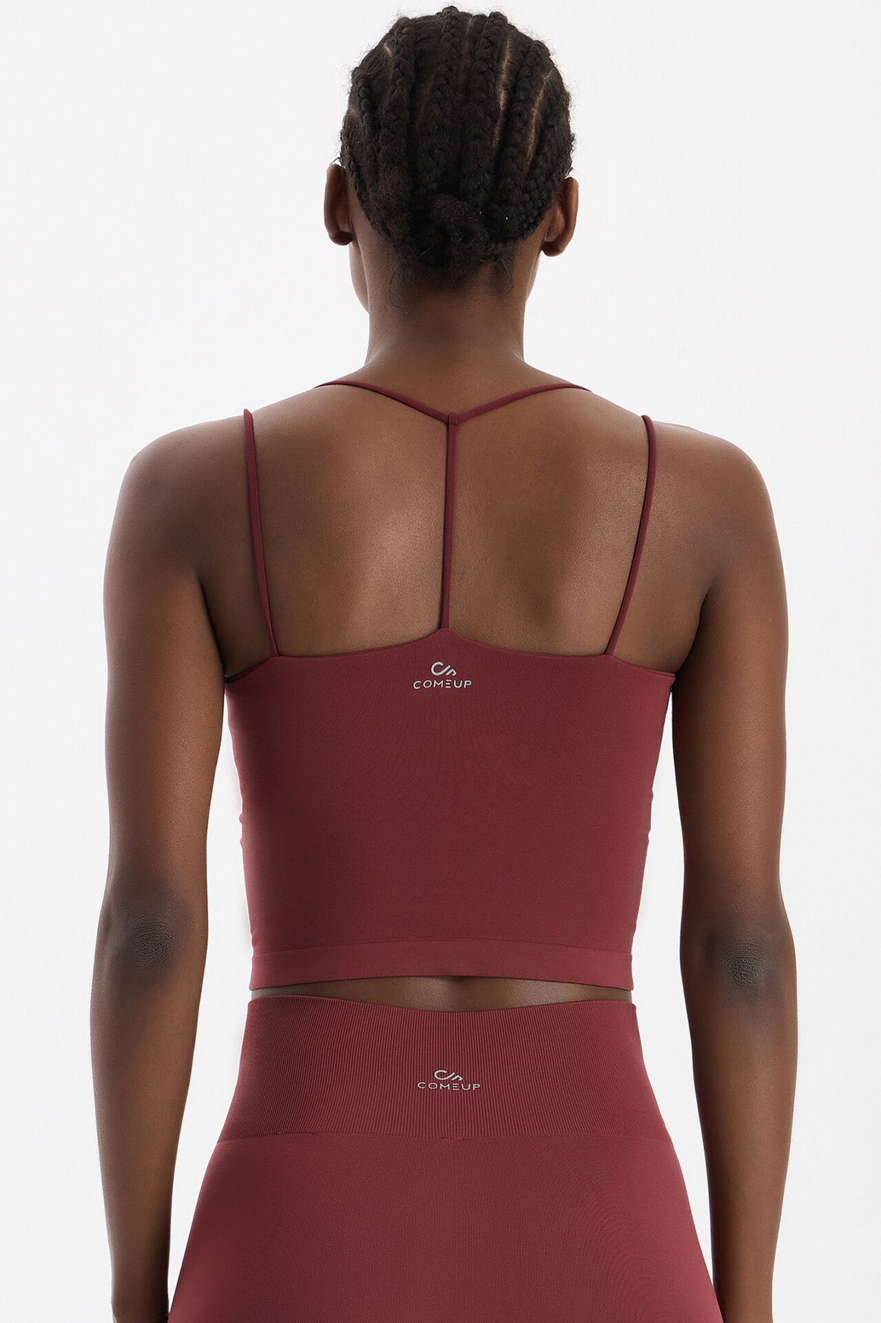 Çift İp Askılı Pedli Atlet Kestane Bordo