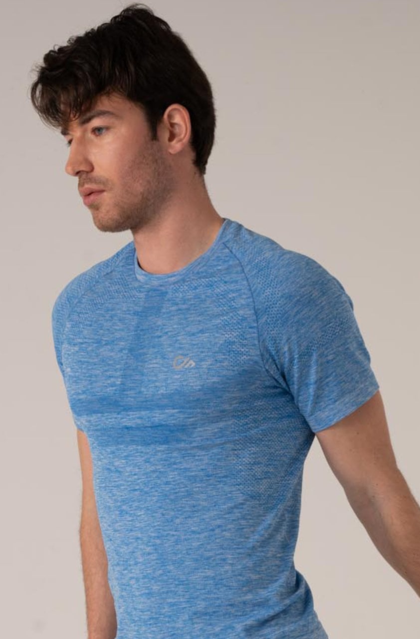 Dikişsiz Erkek Spor Tişört Mavi