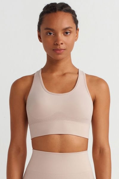 Jakarlı Sporcu Sütyeni Mantar Rengi