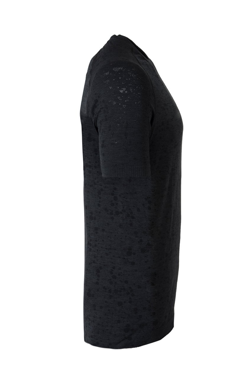 Desenli Erkek Spor Tişört Siyah Melanj