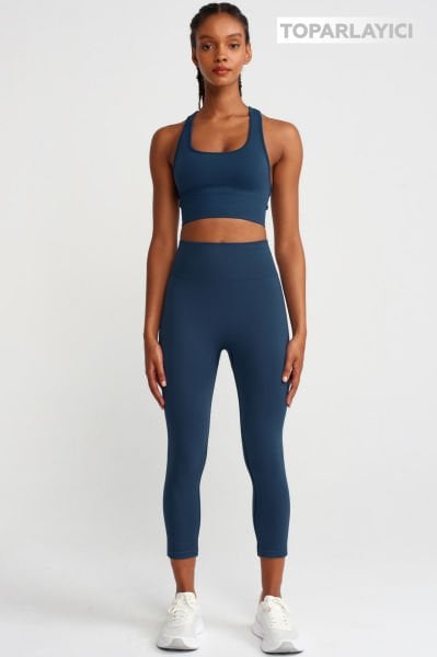 Crop Boy Toparlayıcı Tayt Indigo