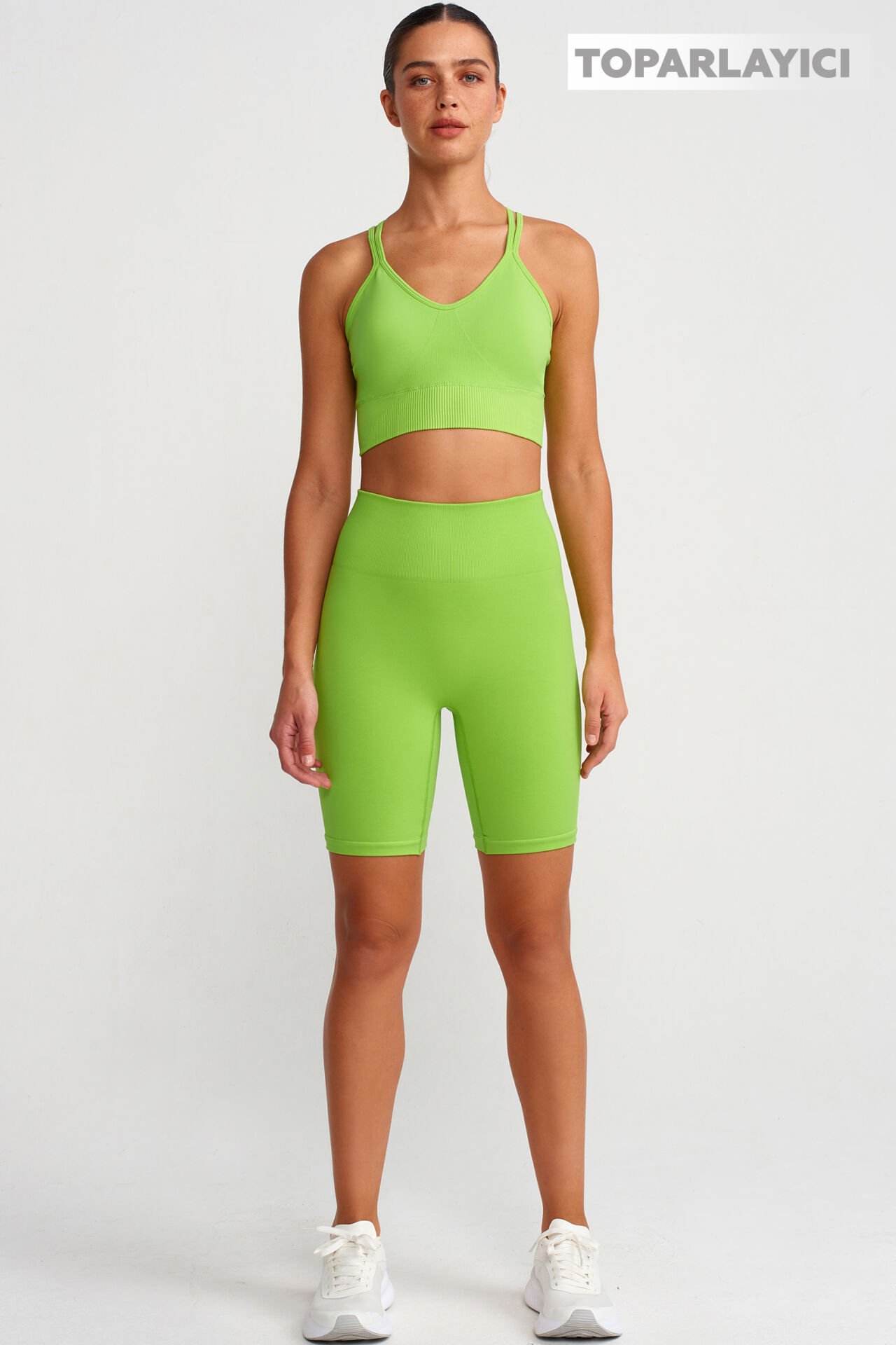 Toparlayıcı Biker Şort Egzotik Yeşil