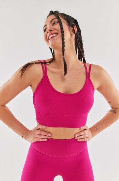 İp Askı Detaylı Sporcu Sütyeni Yeni Fuşya
