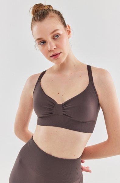 Ayar Askılı Sporcu Sütyeni Çikolata Kahve