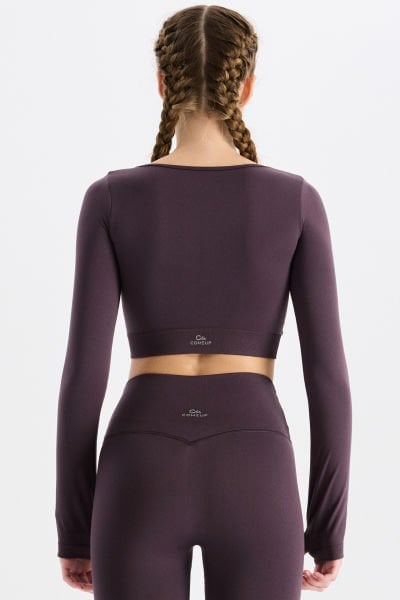 V Yaka Ekstra Soft Crop Top İtalyan Eriği
