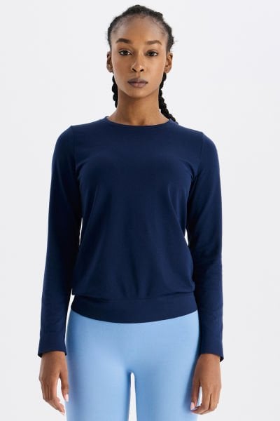 Hafif Spor Üst Oxford Blue