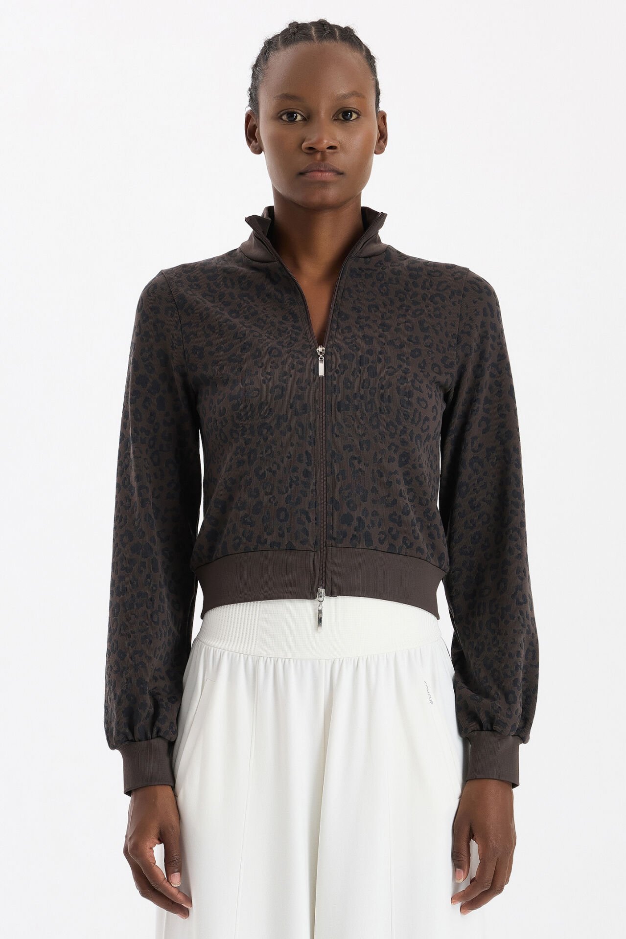 Bomber Ceket Leopar Desenli Kakao Dansı - Comeup