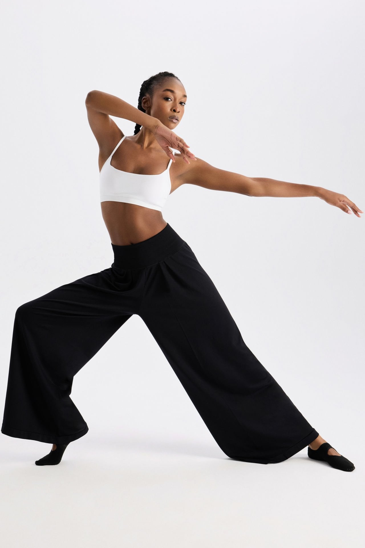 Soft Dokulu Palazzo Pantolon Siyah