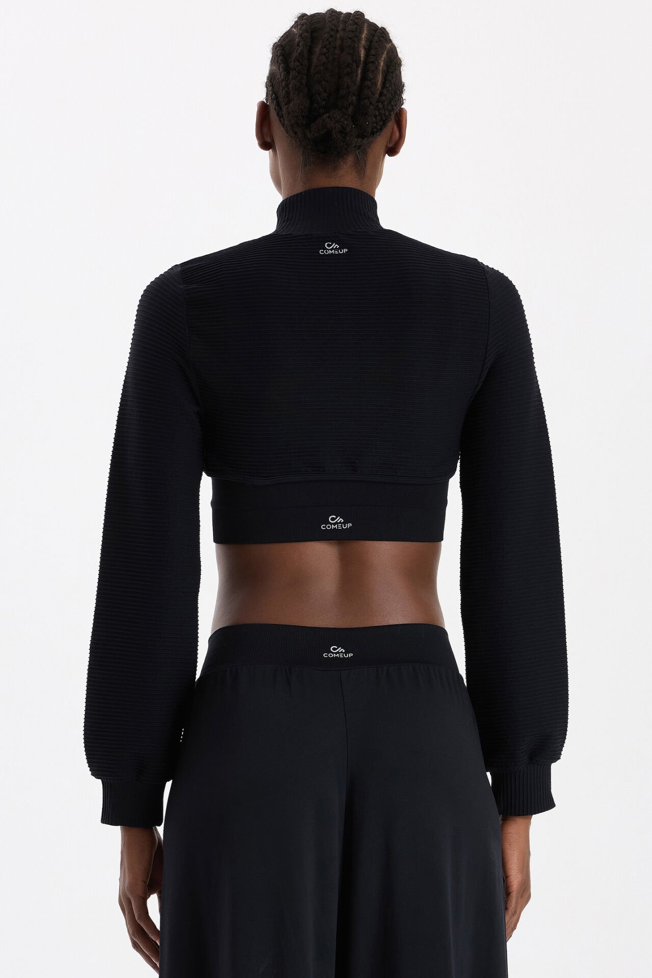 3 boyutlu Örgü Dokulu Bolero Siyah