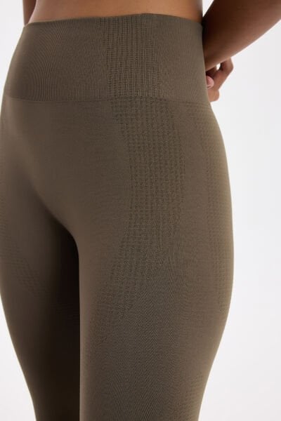 Jakar Detaylı Spor Tayt Küllü Haki