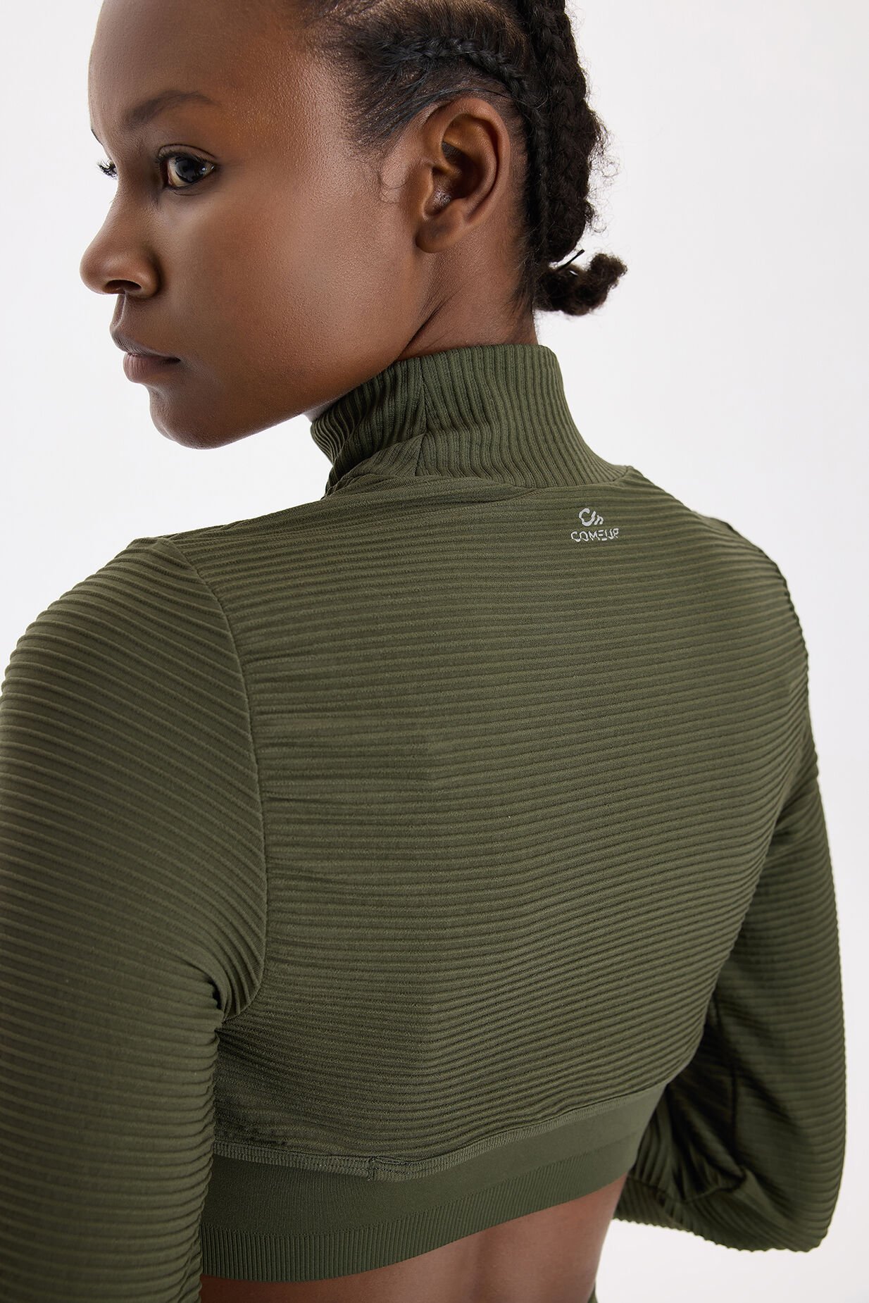 3 boyutlu Örgü Dokulu Bolero Koyu Yaprak Yeşili