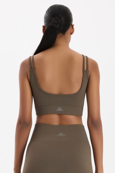 Jakar Detaylı Çift Askılı Sporcu Sütyeni Küllü Haki