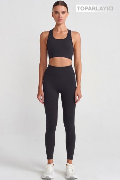 Toparlayıcı Tayt Küllü Siyah