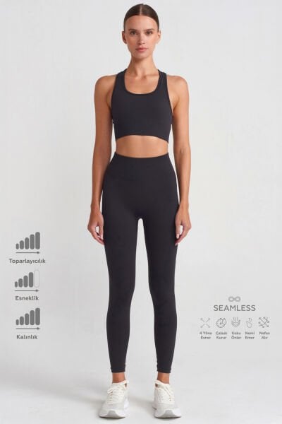 Toparlayıcı Tayt Küllü Siyah