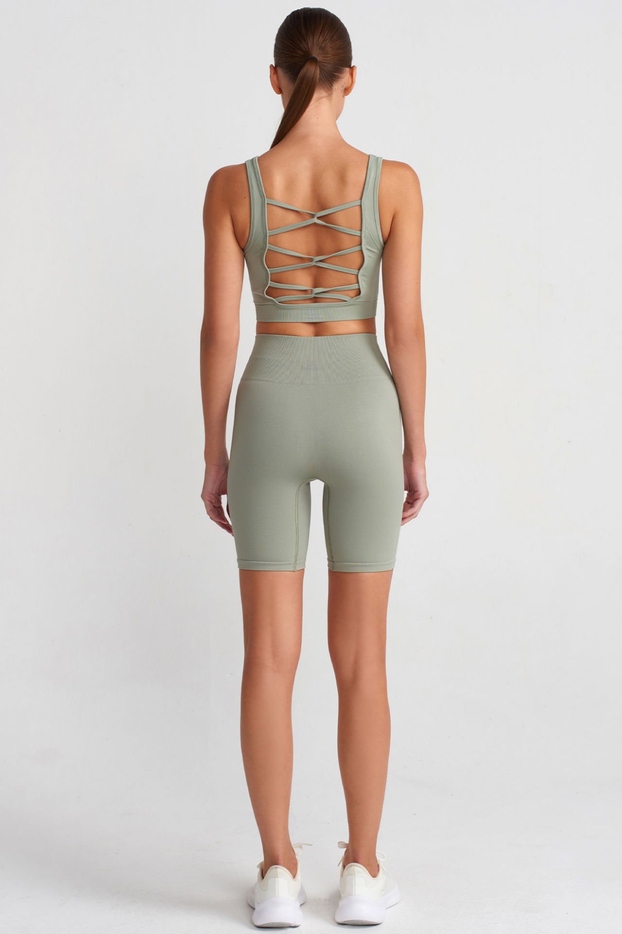 Toparlayıcı Biker Şort Light Green