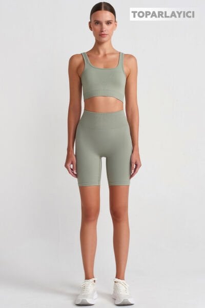 Toparlayıcı Biker Şort Light Green