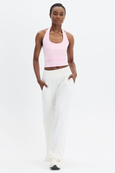 Halter Yaka Göğüs Pedli Crop Atlet Balerina Pembe