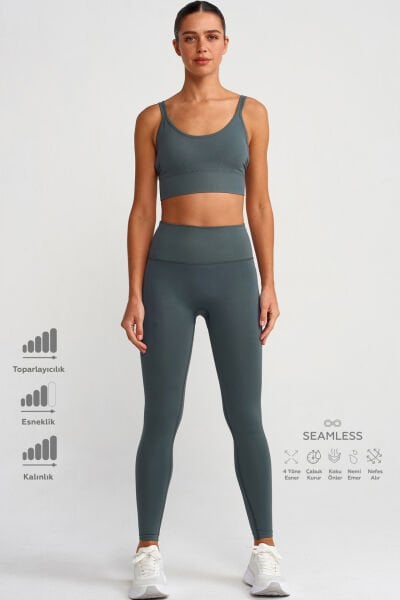 Push Up Tayt Kirli Yeşil