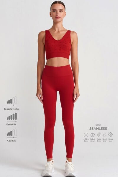 Basic Spor Hafif Tayt Kırmızı