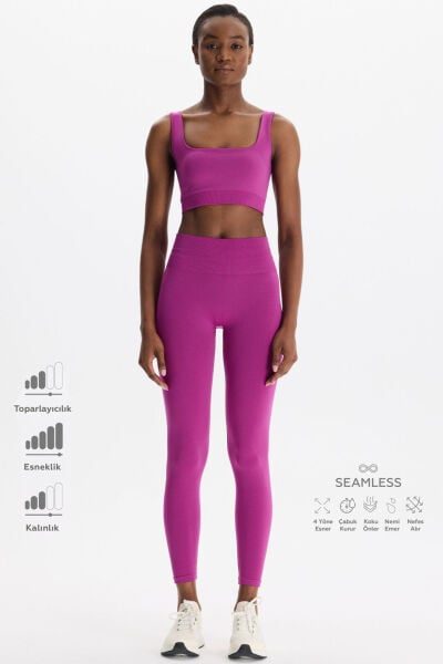 Basic Spor Hafif Tayt Magenta