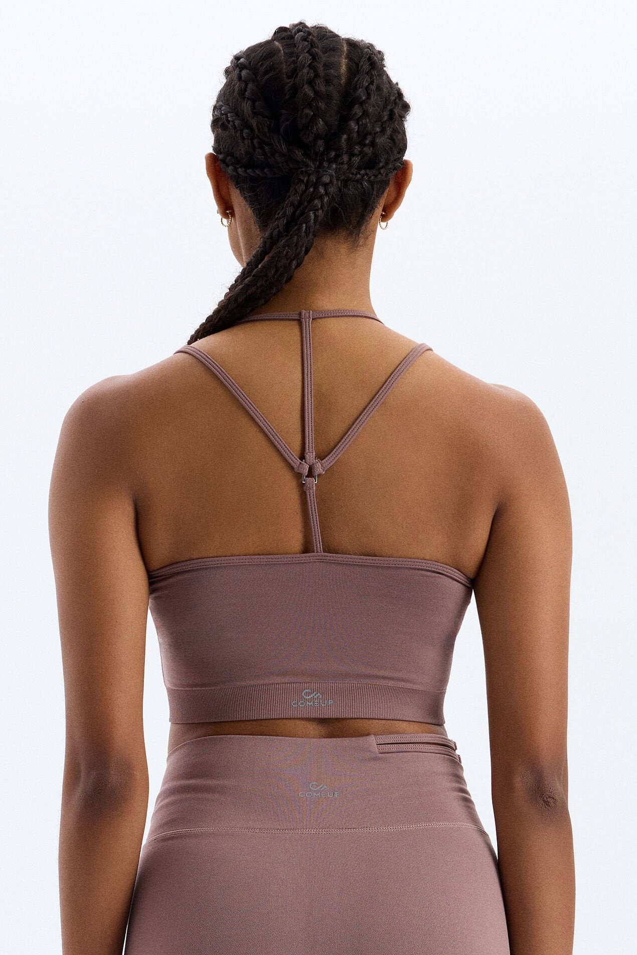 İp Askılı Toka Örgü Detaylı Sporcu Sütyeni Mocha